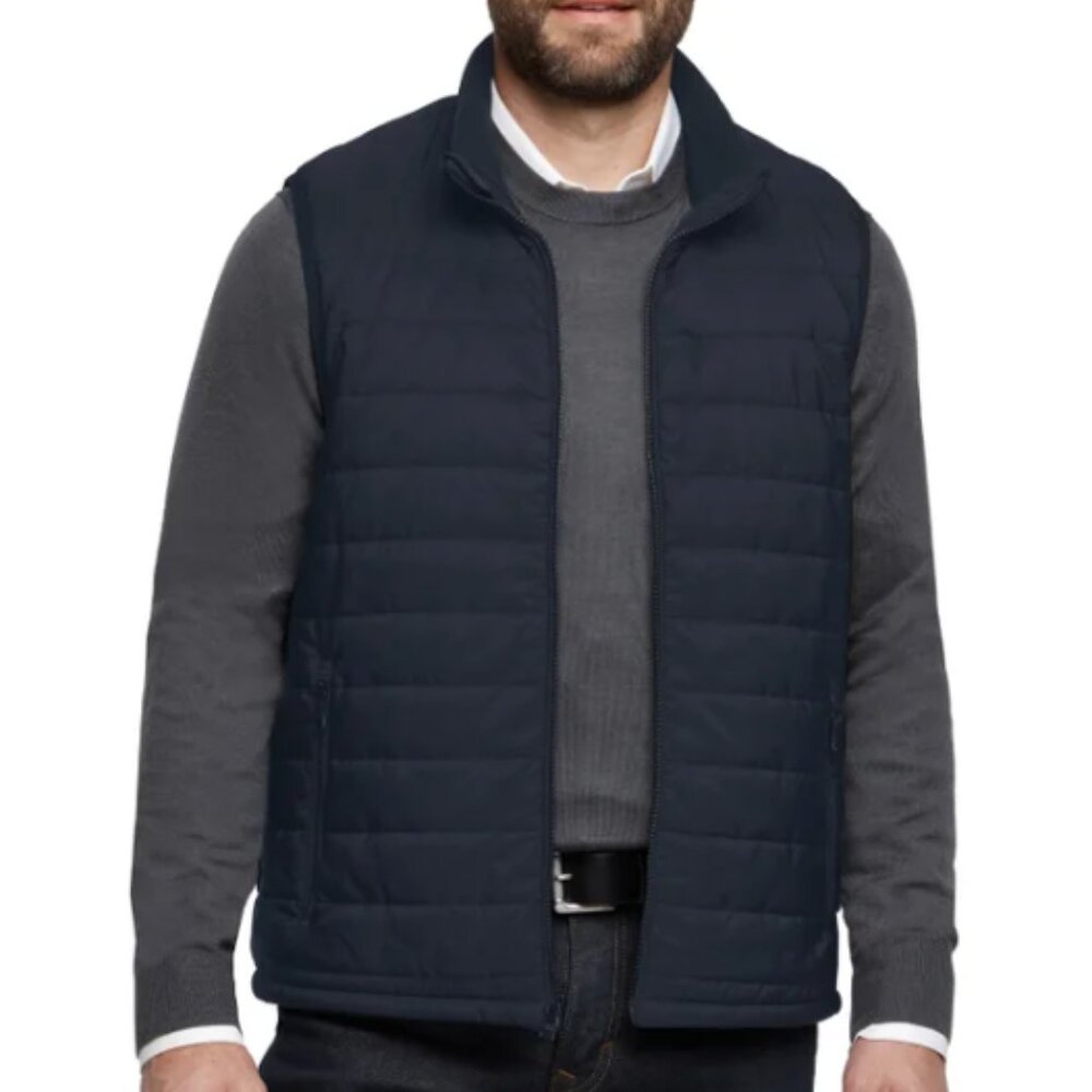 Banana Republic Men's Quilted Full Zip Vest Blue Size XXL